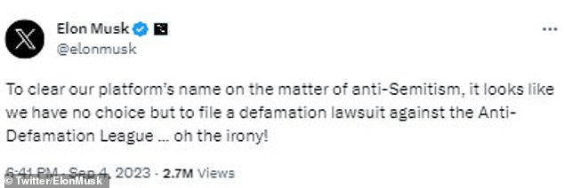 1693880567 246 Elon Musk sues the Anti Defamation League for 22 BILLION for