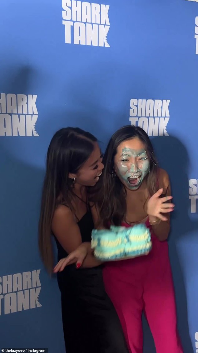 But things quickly took a turn when one of her employees decided to tap Jane on the shoulder and throw the celebration cake in her face when she turned around.