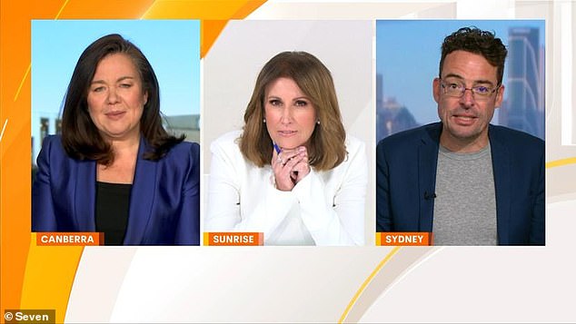 Political editor Samantha Maiden (pictured left) and journalist Joe Hildebrand (pictured right) joined Nat to discuss the controversy, with Maiden launching an attack on the deputy prime minister, calling him a 'pompous git'.