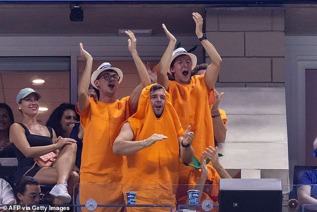 The crowd in New York was boisterous throughout the tournament.  There is nothing to indicate that the men pictured above have been involved in any wrongdoing.