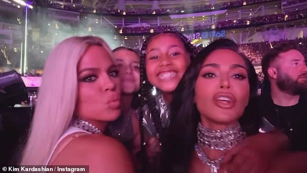 Family fun: Kim Kardashian, 42, was joined by her sister Khloe Kardashian, 39, as well as daughter North West, 10, and niece Penelope Disick, 11