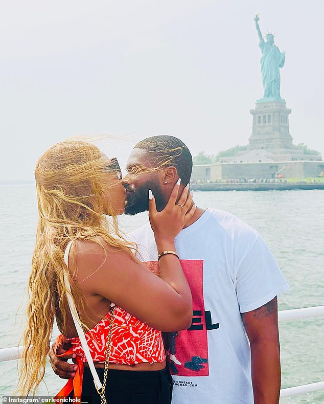 Thomar and Carlee are pictured traveling to New York City on July 4, just a week before she disappeared off the highway in Alabama