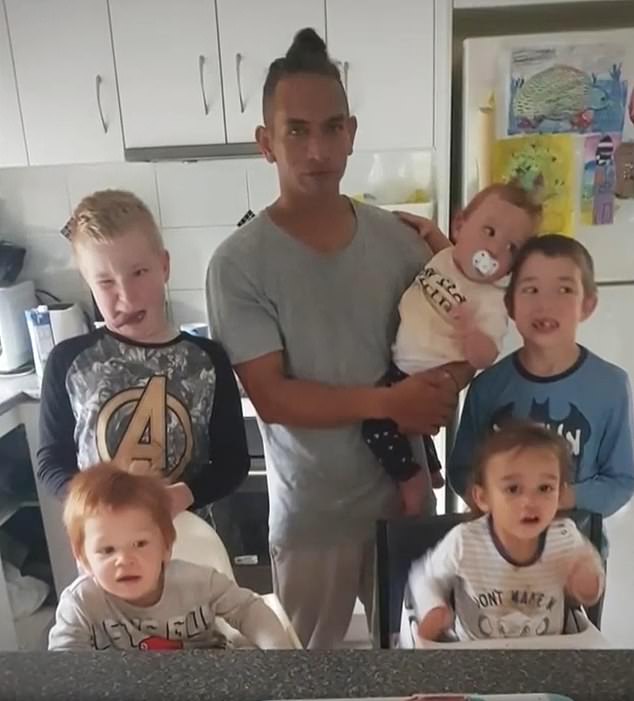 Her children Zackary, Harrison, Kyza, Koah and Nickolas and their father Wayne Godinet (all pictured) were killed in the fire on Russell Island off Brisbane's south coast last month.