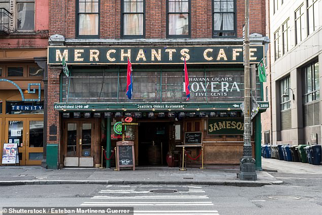 Above is Merchants Cafe, Seattle's oldest bar/restaurant, a 