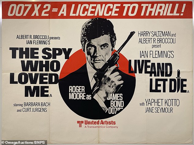 This double bill poster of The Spy Who Loved Me/Live and Let Die is expected to fetch £300