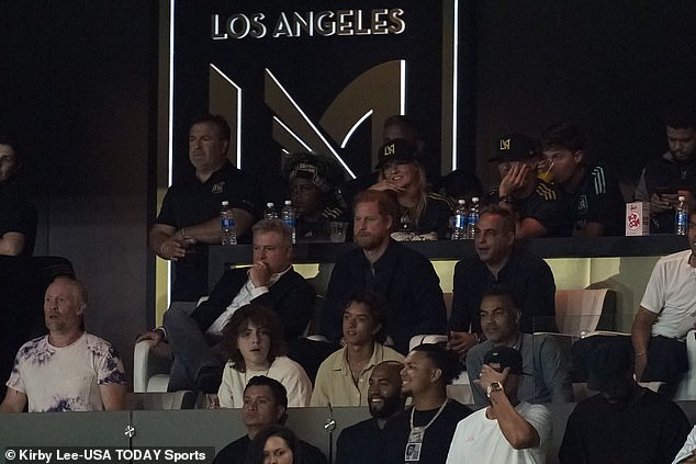 Sitting directly behind Prince Harry during the match was actress and LAFC superfan Connie Britton, the 56-year-old star of Spin City, Friday Night Lights and most recently The White Lotus