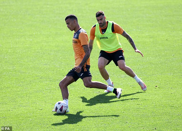 Greenwood was first photographed on Tuesday during training with his Getafe teammates