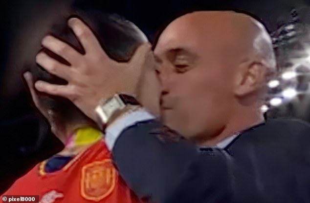 Rubiales (right), a key ally of Vilda, has faced calls to resign as Spain's football federation chief after kissing Jennifer Hermoso (left) on the lips at the Women's World Cup finals ceremony.