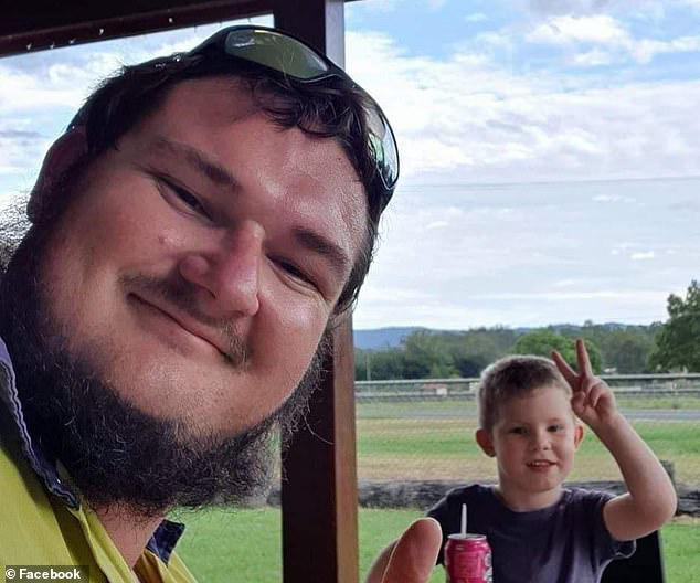 Max's father, Harley (pictured together above), suffered burns to 40 percent of his body in the crash and has been in an induced coma ever since.  He knows nothing about Max's death