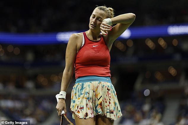 Petra Kvitova of the Czech Republic complained of stomach pain before her second round match