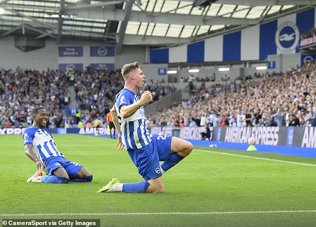 Evan Ferguson also scored three goals, helping high-flying Brighton against poor Newcastle