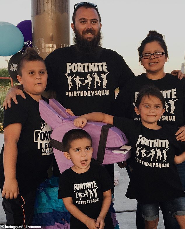 Ryan Taylor with his younger sister and brother and their mother, Irene and their father, Mathew