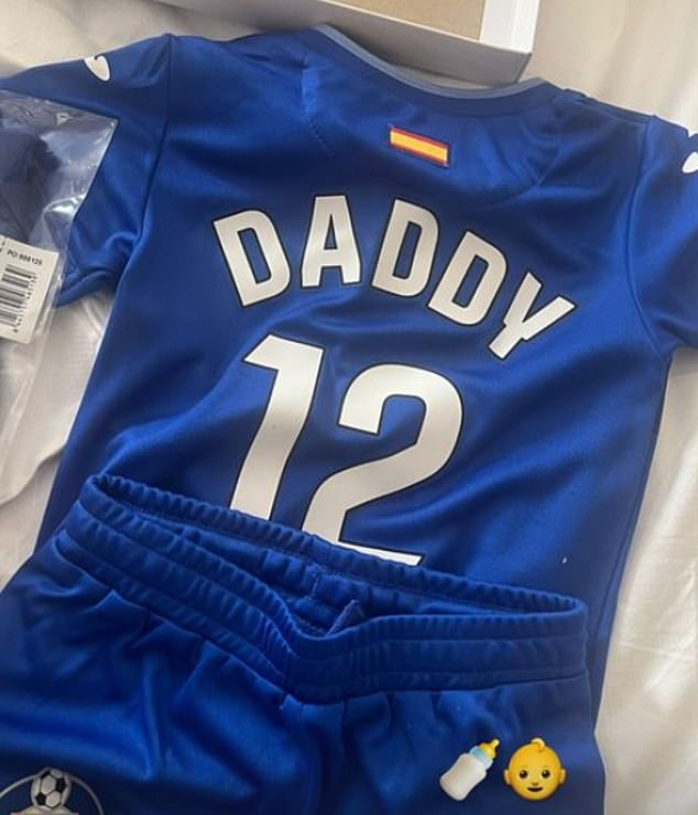 Robson also posted a picture of a Getafe shirt with the word 'daddy' and the number 12 on it