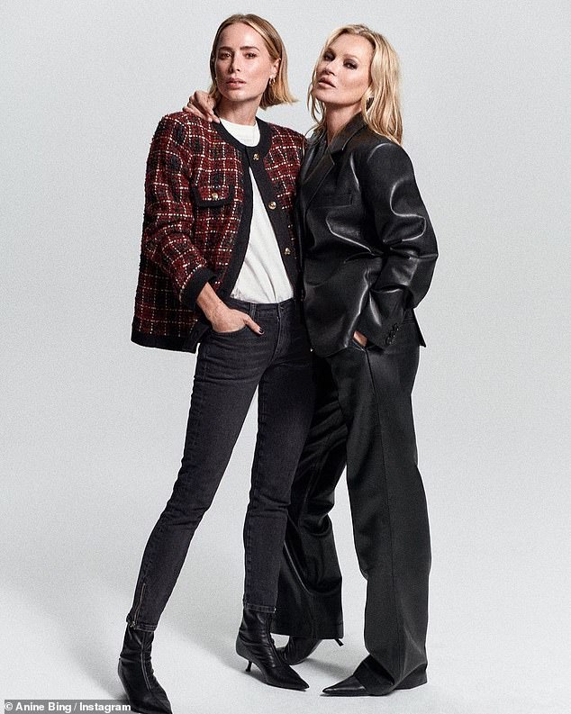 Ms. Bing: Here she was seen with the designer.  “This is by far the biggest pinch-me moment since I started @aninebingofficial 11 years ago.  Kate Moss has always been my number one muse,