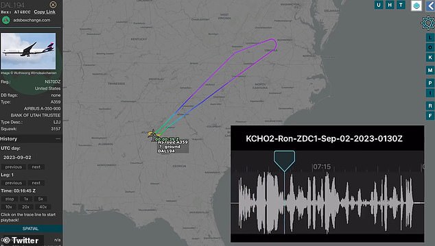 The plane had only been on the road for an hour when it had to turn around because of the incident