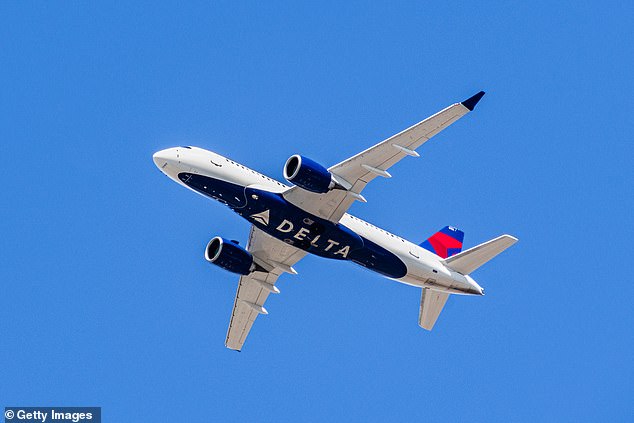 The plane landed in Atlanta at 10:40 p.m. and finally resumed its journey to Spain just over five hours later at 3 a.m.  Shown here is a standard Delta aircraft