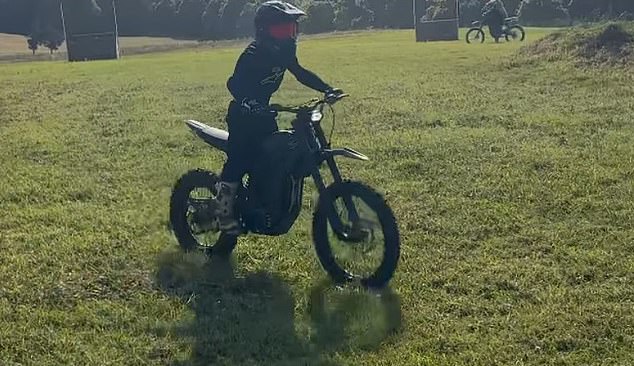 In a video posted to Instagram, Chris' son tried to show off his dirt bike skills after getting the better of his uncle Liam