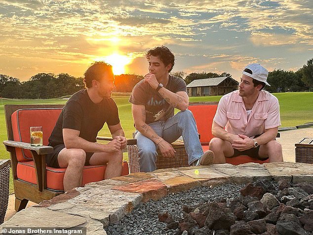 Joe posted a photo with his brothers on Sunday and can be seen wearing his wedding ring