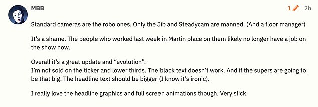 'It is a shame.  The people who worked on (the cameras) in Martin Place last week are probably now out of jobs at the show,