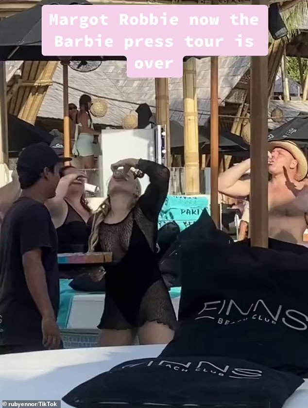 Sharing footage of her happy occasion on TikTok, the blonde beauty could be seen stumbling as she accepted two jello shots and danced her drunk heart out