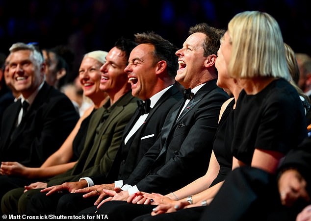 Well done: Under the lights of London's O2 Arena, it was Ant and Dec who claimed their 22nd NTA at the annual ceremony