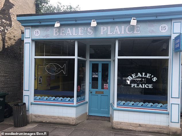 Forgotten: The chip shop formerly owned by Ian Beale, Beale's Plaice, can be seen in another shot