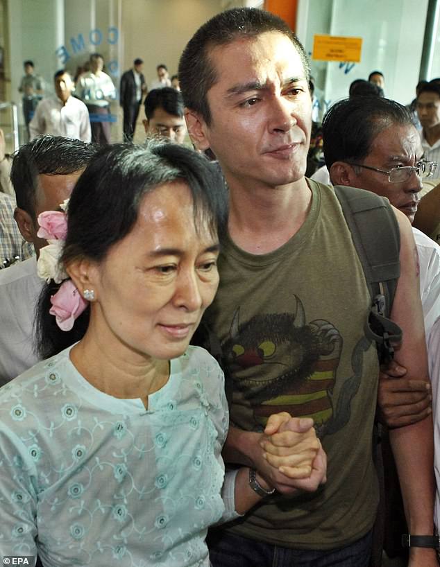 Suu Kyi's youngest son Kim Aris, 46, called military authorities 'heartless and cruel'