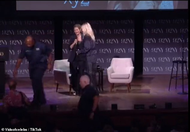 Barrymore after she was taken off a stage in New York City when he showed up during a speaking engagement she was having