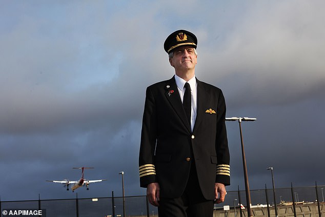 Former Qantas captain Richard de Crespigny (pictured) was traveling when news of Joyce's death broke out on Tuesday, sparking wild celebrations