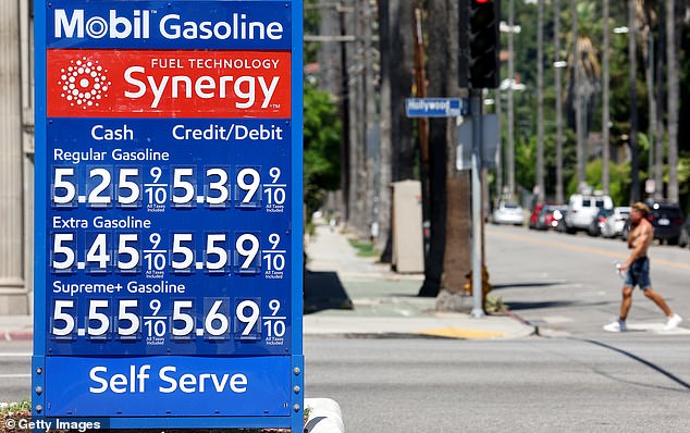 The development follows a surprisingly cheap summer, despite the 4th of July and Labor Day trips – which have historically given way to higher gas prices and a more seasonal price increase.  Pictured is a Mobil in LA ahead of the well-traveled Labor Day weekend