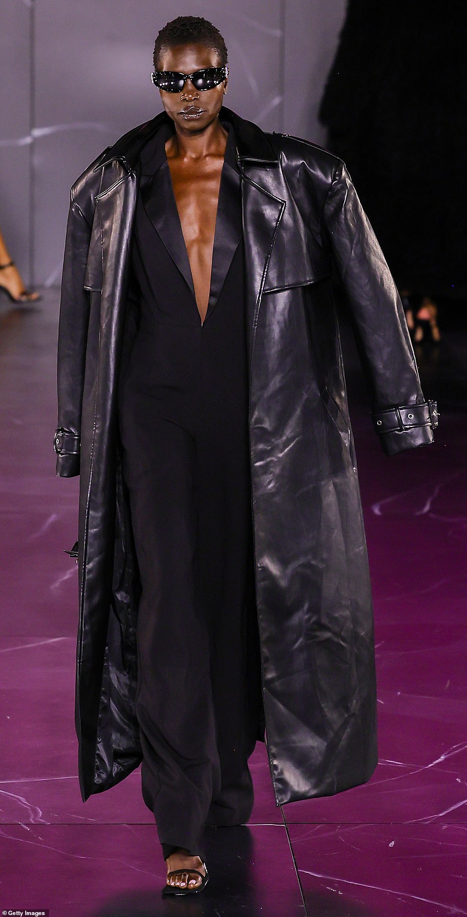 Staple: One of the pieces from the collection is a black leather trench coat