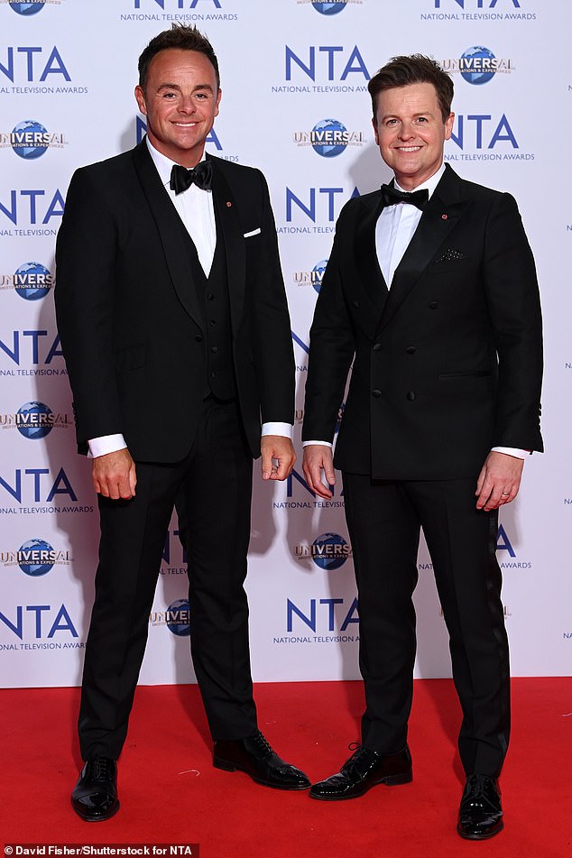 Duo: Ant and Dec pictured on the National Television Awards red carpet