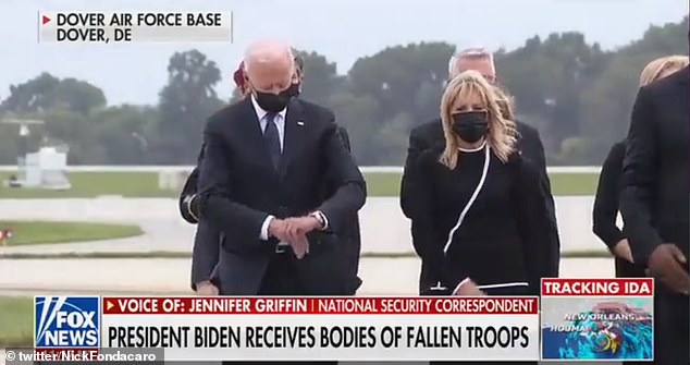 In 2021, President Joe Biden came under fire for appearing to be checking his watch during the 'dignified transfer' to US soil of the 13 US troops killed in a Kabul suicide bombing