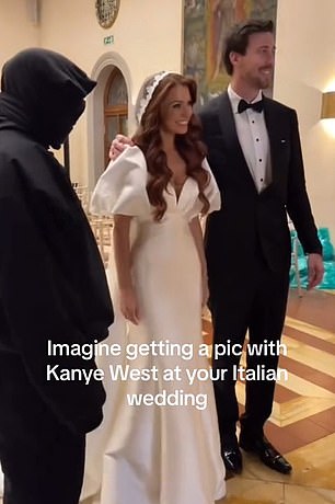 Kanye West crashed a random couple's wedding in Italy last weekend, much to the delight of the bride and groom, the video shows