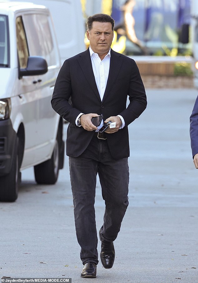 Karl, 49, looked distinguished in every way in a black blazer and crisp white shirt.  The respected journalist completed his look with black jeans and a pair of high-shine black boots