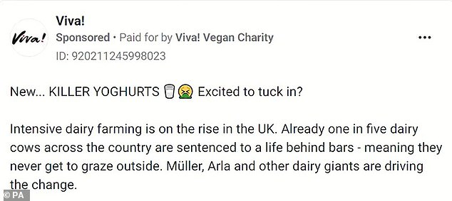 1693995750 155 Ad for vegan charity featuring woman eating killer yoghurt as