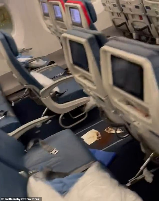 Disgusting footage has reportedly shown the aftermath of the explosive diarrhea that caused chaos on the Delta flight on Friday