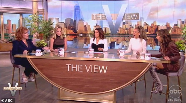 Joy was joined on Tuesday's episode by (L-R) Sara Haines, Ana Navarro, Sunny Hostin and Alyssa Farah Griffin