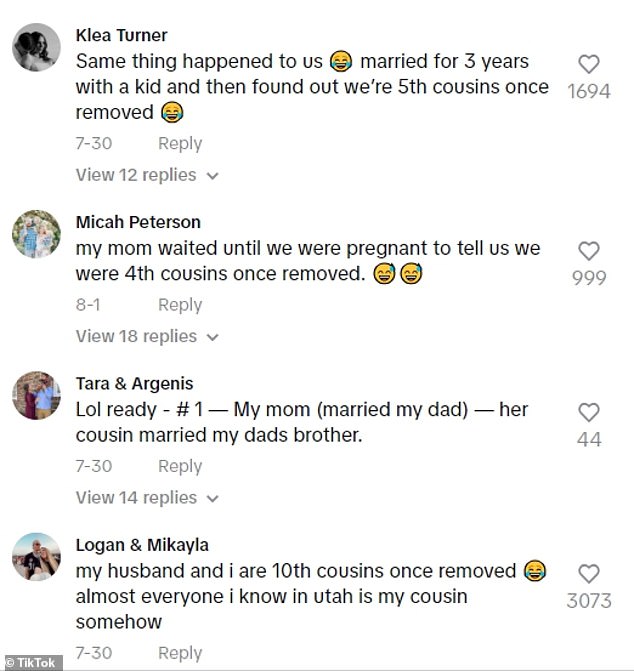 However, they are not the first couple to discover that they are related after marriage.  A number of TikTok users say they are in the same situation.