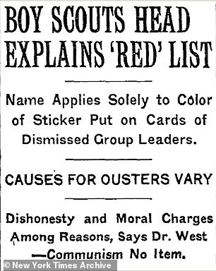 A 1935 New York Times article describes the organization's listing of hundreds of 