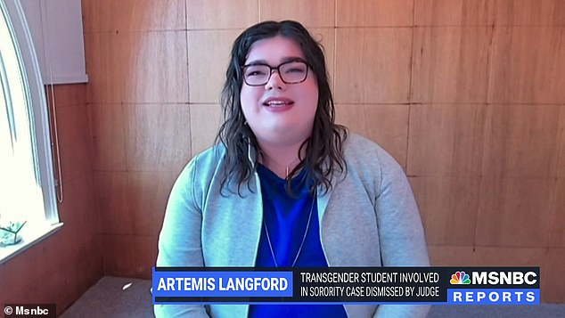 Langford's side of the story was first heard when she appeared on MSNBC on Sunday, but the host did not ask for her response to the allegations, or to address gender issues in the lawsuit.