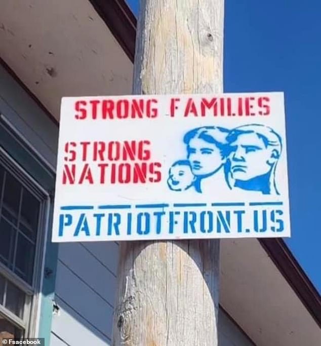 On Sunday, signs advertising the neo-fascist group Patriot Front appeared at two black businesses in Oak Bluffs, in Martha's Vineyard.