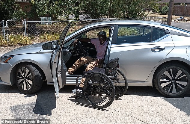 Speaking to local news media, Brown recalled panicking as he struggled to quickly assemble his wheelchair before the woman suddenly appeared.