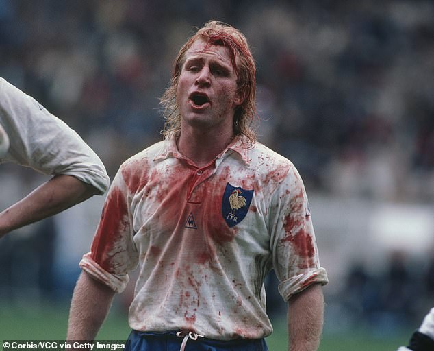 Rives (pictured with his blood spattered) envisions France powering through the World Cup