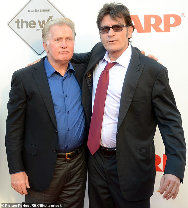 Sheen with his father Martin Sheen six months after being released from Two and a Half Men