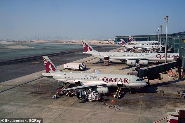 Ms King pointed to the search of comics by 13 Australian women at Qatar's Hamad Airport in Doha (pictured) as 'context' behind her decision to block Qatar Airways