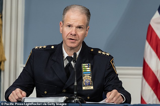 Initially, officers led by NYPD chief Michael Kemper (pictured) said they received a call at 3:30 a.m. Friday reporting the attack, but that the suspect fled the scene 