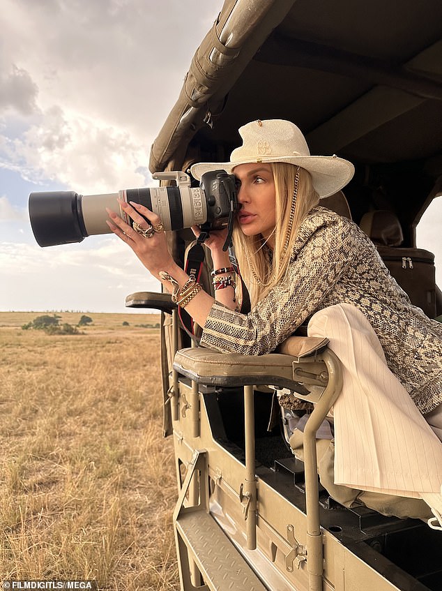 Couple time: The couple took part in a luxury private safari in the African country