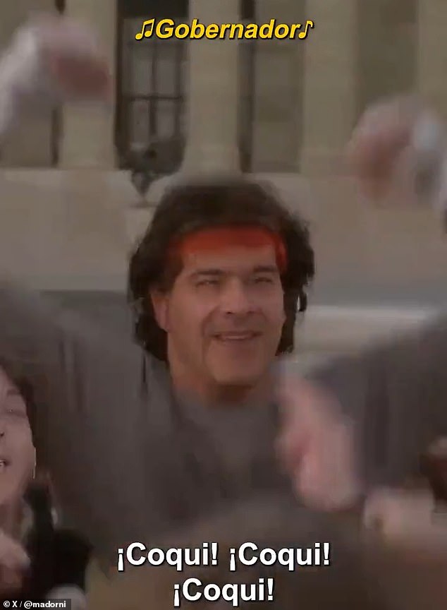 Argentine governor Jorge Capitanich used the scene from Rocky II and superimposed his face on Rocky Balboa's in an attempt to attract voters ahead of the September 17 election