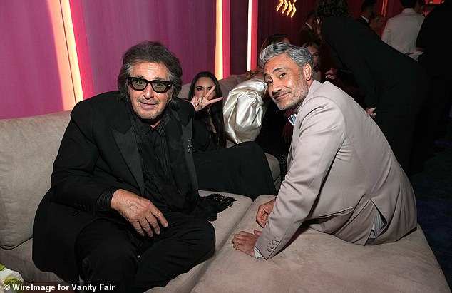 Pacino and Alfallah were featured at a 2022 Oscars party with filmmaker Taika Waititi